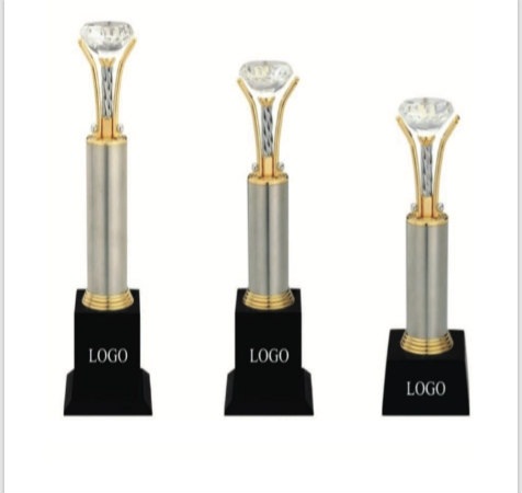 Silver Gold Metal Diamond Trophy