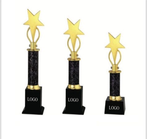 Black Gold Star Metal Trophy
