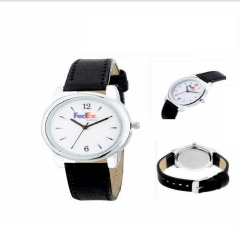 Black Slim Leather Strap Watch - Women Men