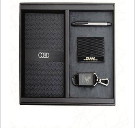 4 in 1 Set - Notebook, Card Holder, Key Ring & Pen