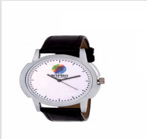 Black Slim Leather Strap Watch - Men