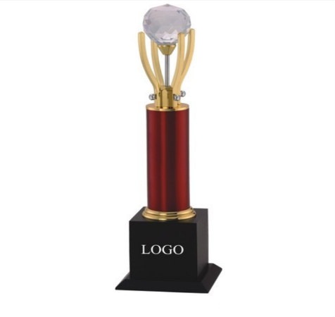 Red Gold Metal Diamond Trophy